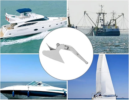 Plow Anchor, Stainless Steel Boat Anchor with Mirror Polish, Corrosion Resistant for Yacht/Sailboat/Fishing Boat