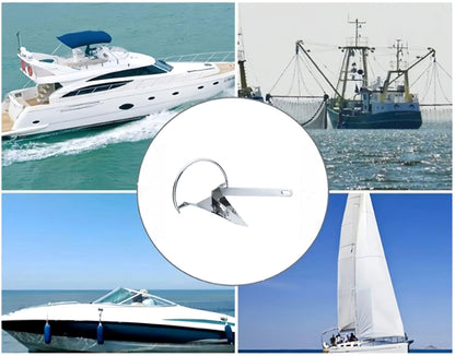 Rainbow Anchor, Stainless Steel Boat Anchor with Mirror Polish, Corrosion Resistant for Yacht/Sailboat/Fishing Boat