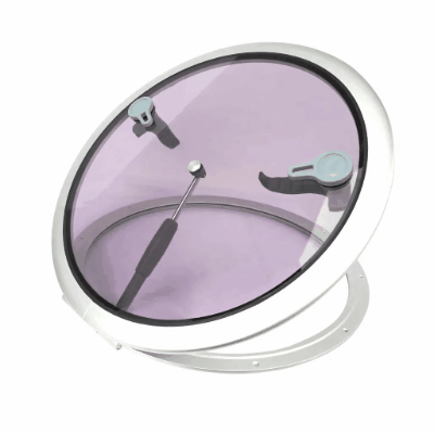 Round Marine Deck Hatch Anodized 6061 Aluminum 10mm Tinted Acrylic Portlight with Internal Latches and Silver Finish