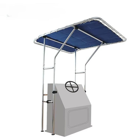 Toldo Bimini T-Top para consola central de barco, marco de aluminio, protección solar, protección UV, apto para barcos de pesca, barcos de bahía y esquifes, personalizado.