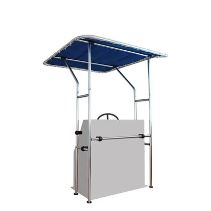 Toldo Bimini T-Top para consola central de barco, marco de aluminio, protección solar, protección UV, apto para barcos de pesca, barcos de bahía y esquifes, personalizado.
