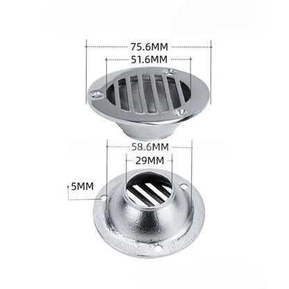 Dreno de convés para piso de barco sem câmara, dreno de convés com ferragens marítimas de aço inoxidável 316, encaixe de encanamento embutido para iate, lancha, barco de pesca