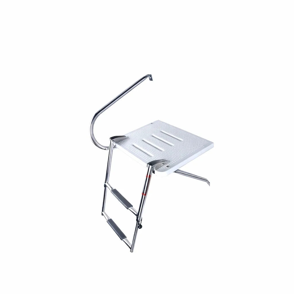 AIROWMARINE 316 Stainless Steel Telescopic Boat Ladder for Swim Platform with Non-Slip Steps