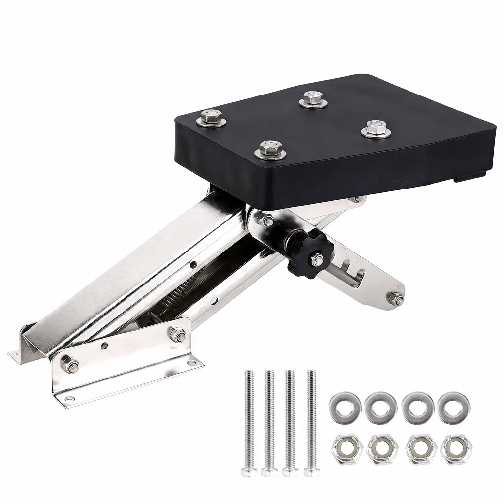 Airow Marine 20HP Adjustable Outboard Engine Mount, Polished 304 Stainless Steel with Hardware Kit