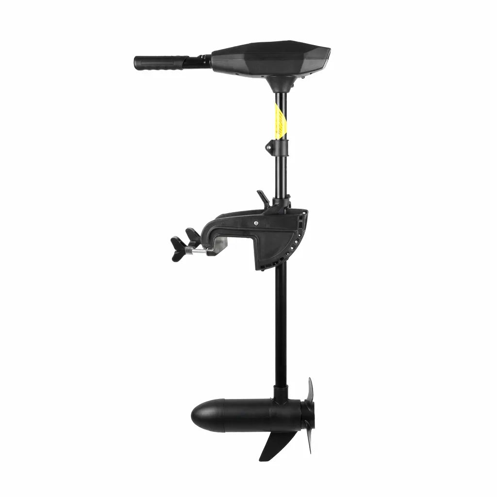 Airow Marine 24V electric trolling motor for boats and kayaks, 118 lbs thrust, black composite shaft and head unit on white background.