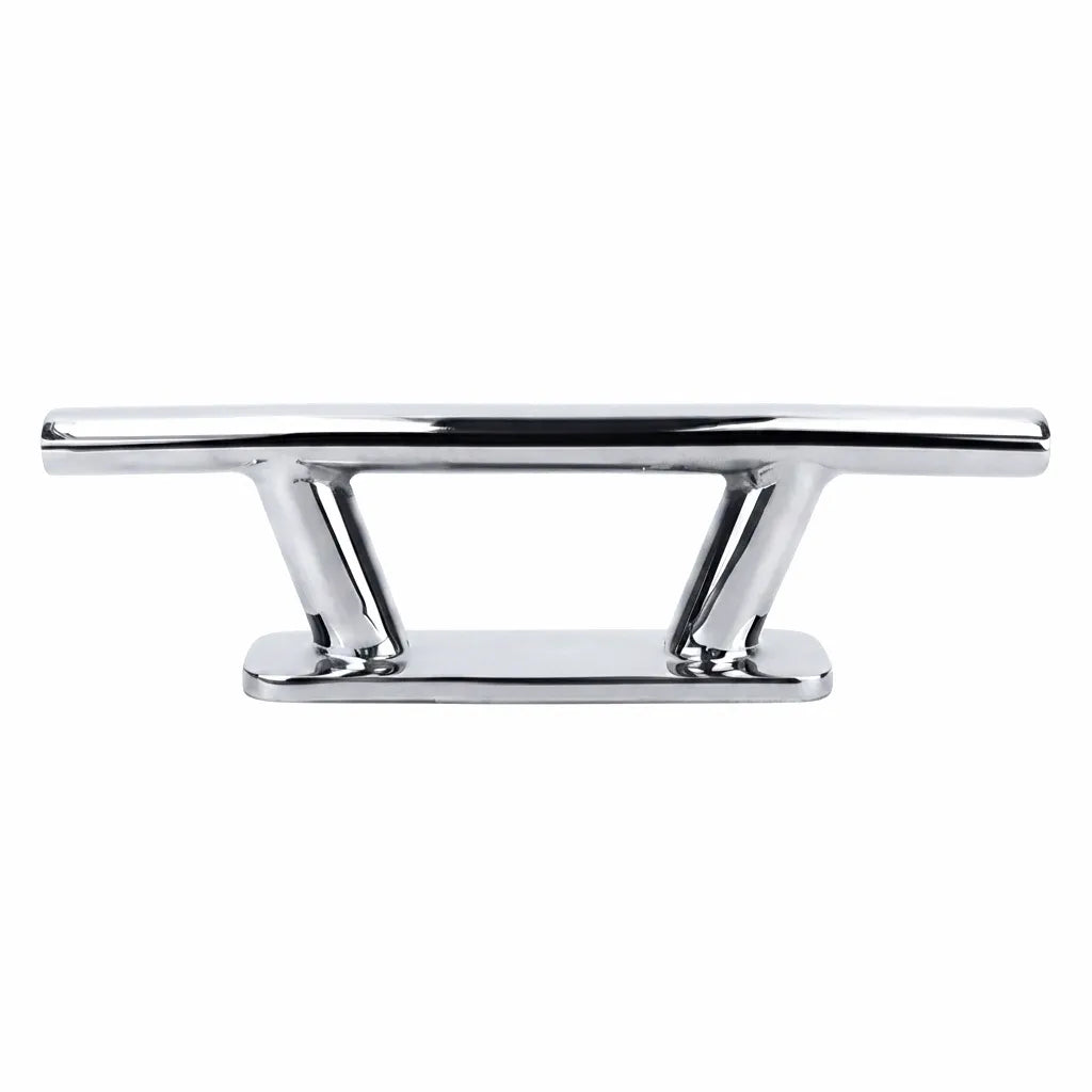 Mirror polished 316 stainless steel boat cleat with heavy-duty hollow core design