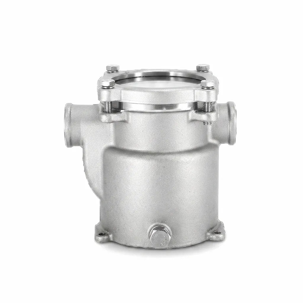 Airow Marine 316 Stainless Steel Seawater Filter, High-Flow Corrosion Proof Marine Engine Purifier
