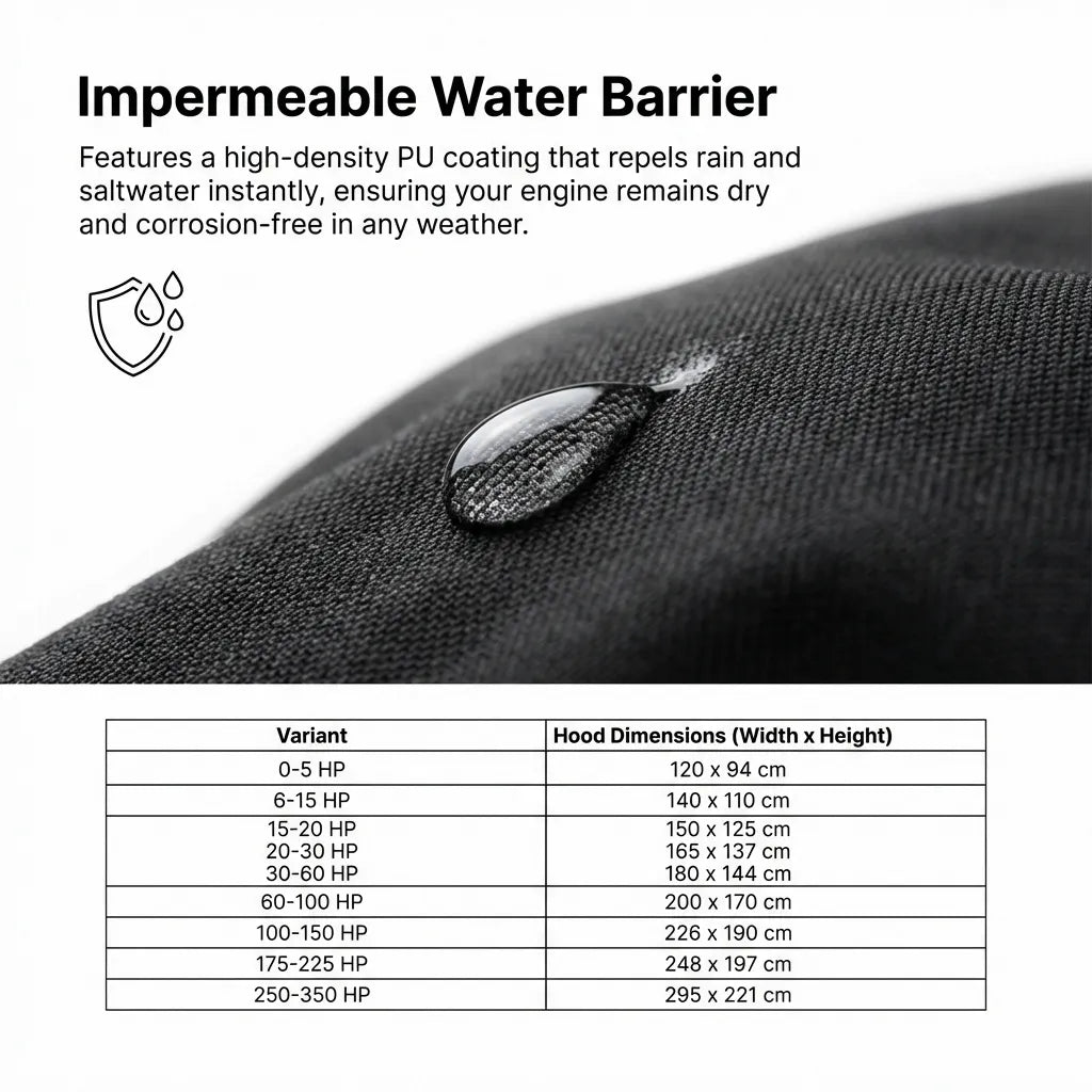 Extreme macro detail of the high-density PU coating on the 600D Oxford fabric showing a large water droplet repelling from the surface.