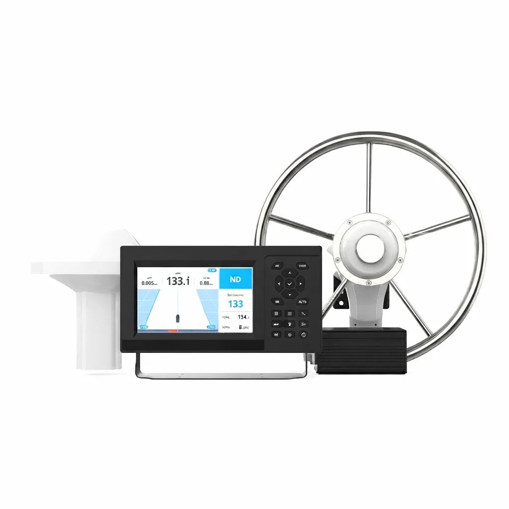 Airow Marine AP200 Autopilot Control Unit with AW3006 Drive and Stainless Steel Steering Wheel