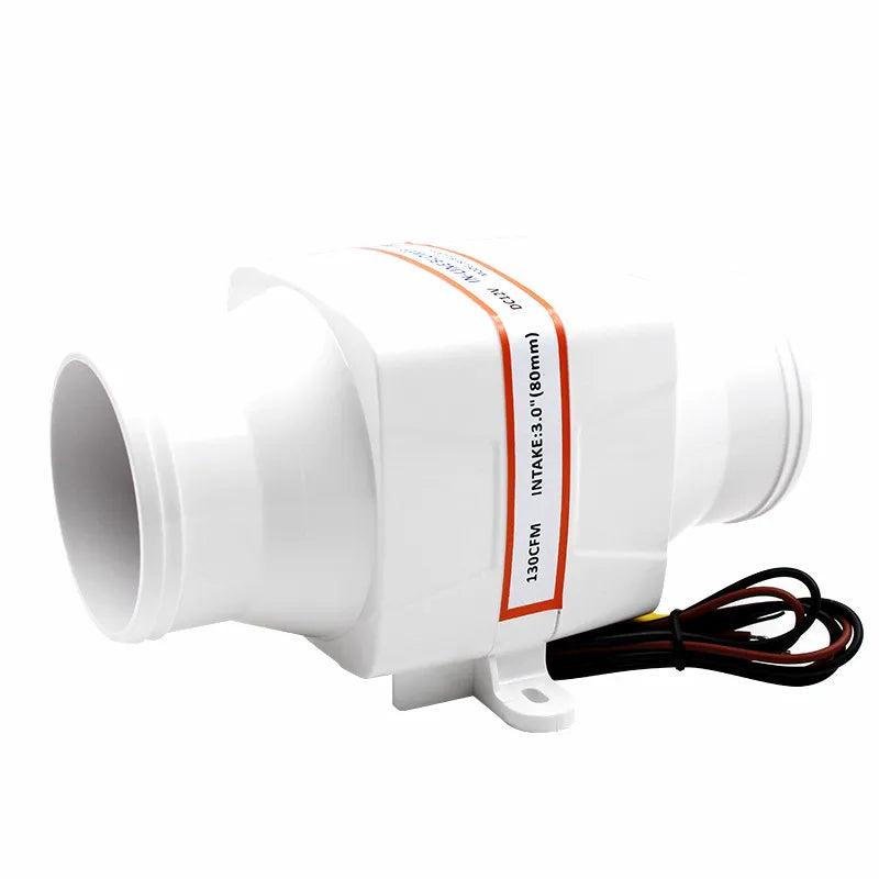 Airow Marine 3-4 Inch DC In-Line Marine Ventilation Blower Fan