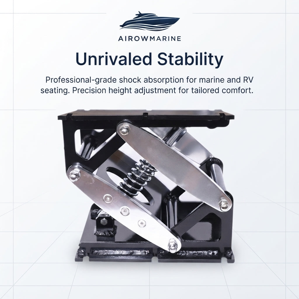 Airow Marine Height-Adjustable Shock-Absorbing Seat Mount - Corrosion-Resistant (35.6cm)