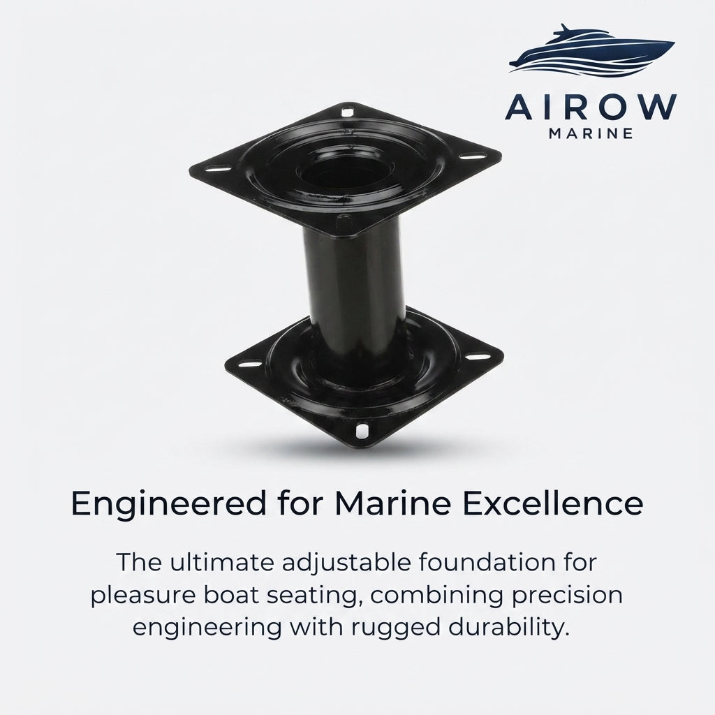 Adjustable Boat Seat Pedestal Base - Marine-Grade Powder-Coated Alloy