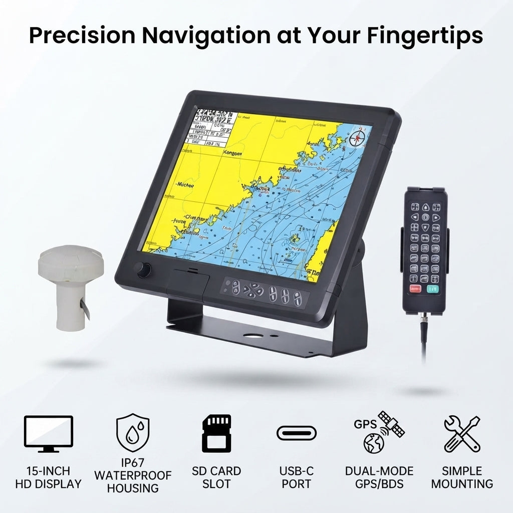 15-inch Marine Chart Plotter - GPS & BeiDou Multifunction Navigator