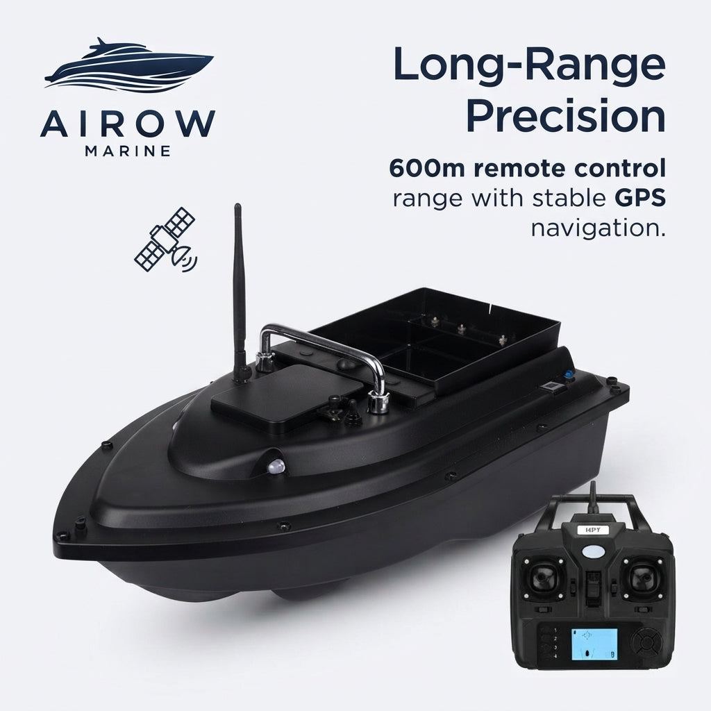GPS-Guided Remote Bait Boat - 600m Range, 1.5kg Capacity