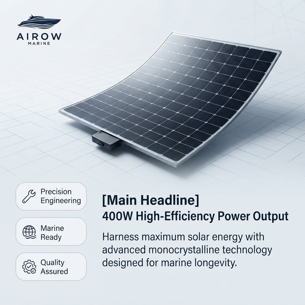 AirowMarine 400W Flexible ETFE Solar Panel - Marine Grade (2055x1100mm)