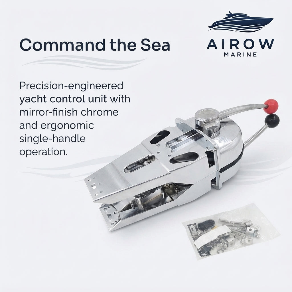 AirowMarine Marine Dual Lever Throttle Control - Chrome Zinc Alloy