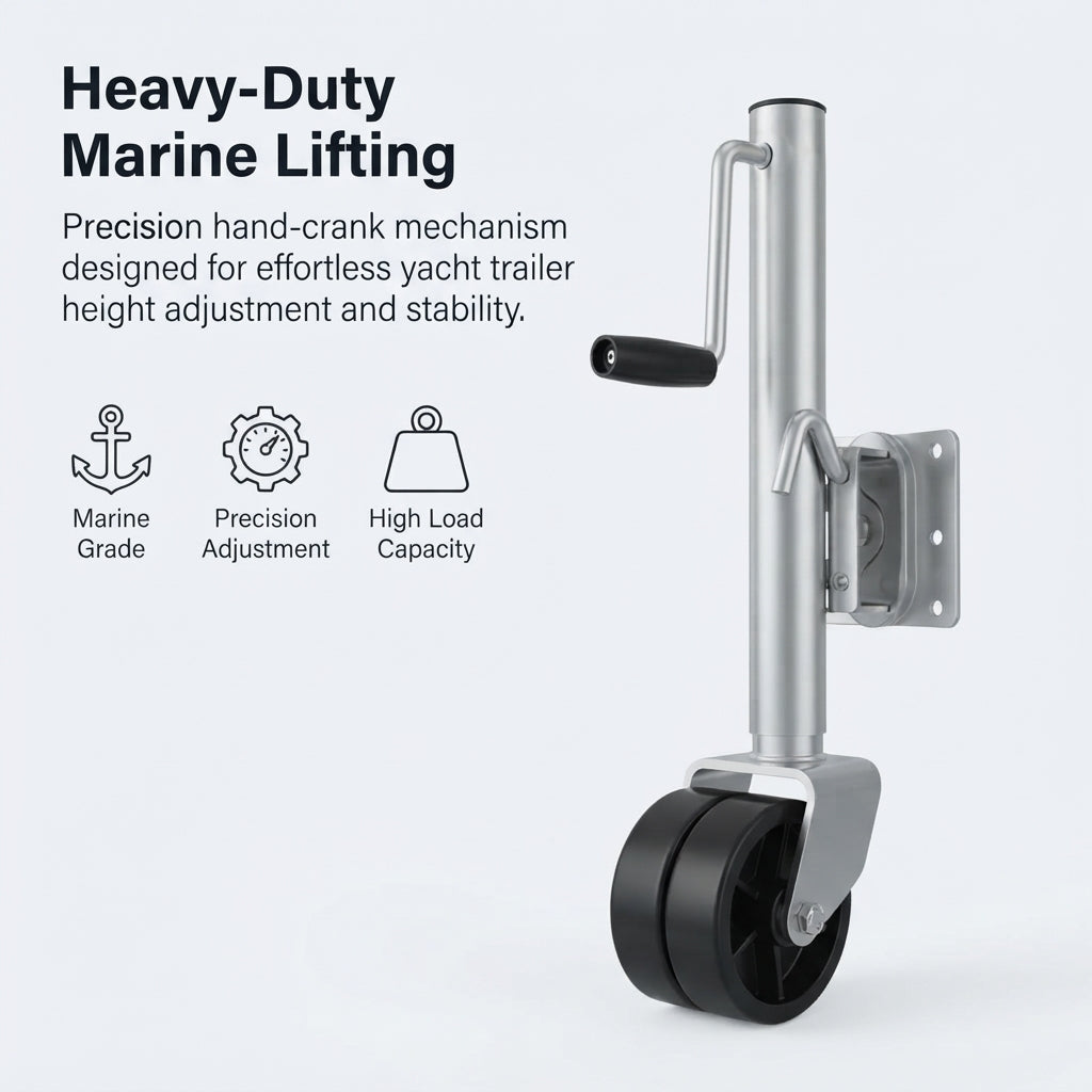 Airow Marine Heavy-Duty Dual-Wheel Yacht Trailer Jack - Galvanized Steel & Universal Fit