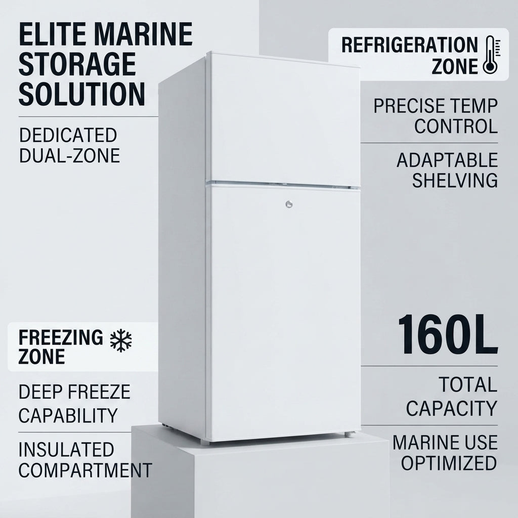 Airow Marine 160L Dual-Zone 220V Refrigerator - Fixed-Frequency Cooling