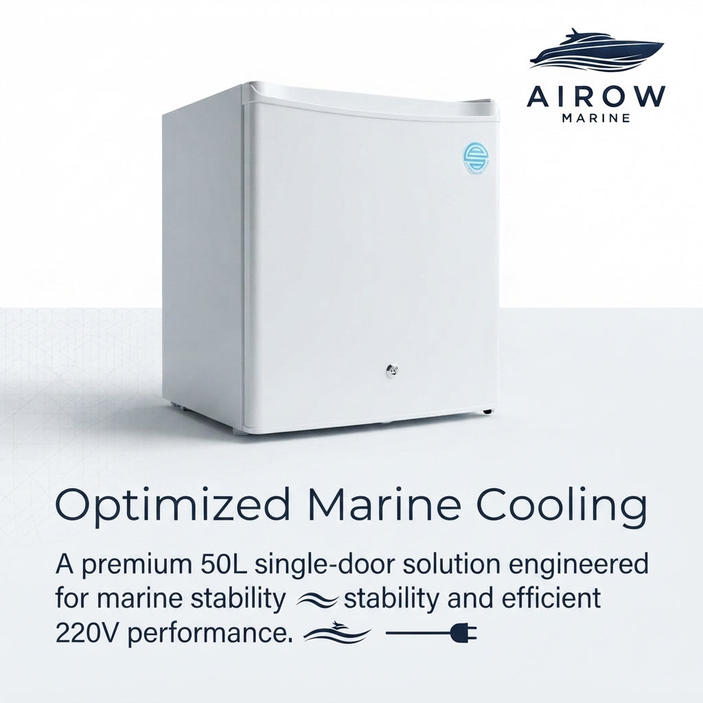 AirowMarine 50L 220V Marine Refrigerator - 304 SS, Secure Lock, Low Noise