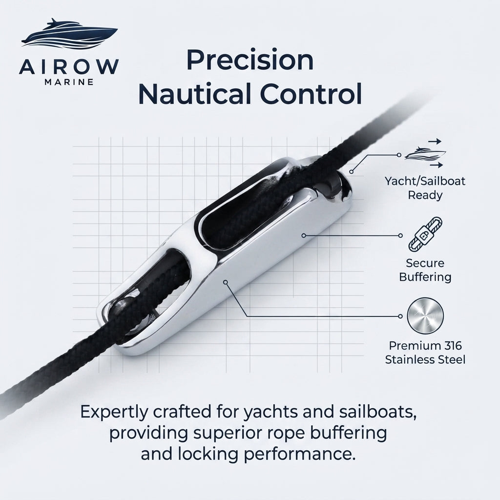 Airow Marine 316 Stainless Steel Rope Clamp - High-Load Sailboat & Yacht Line Retainer (81.6mm)