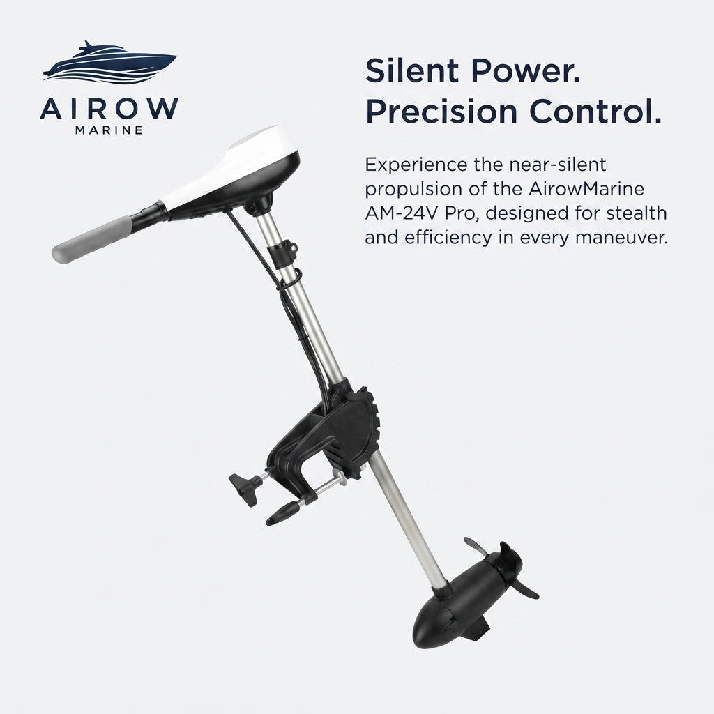 AirowMarine 24V Electric Trolling Motor – Silent Outboard (AM-24V Pro) – marine application view