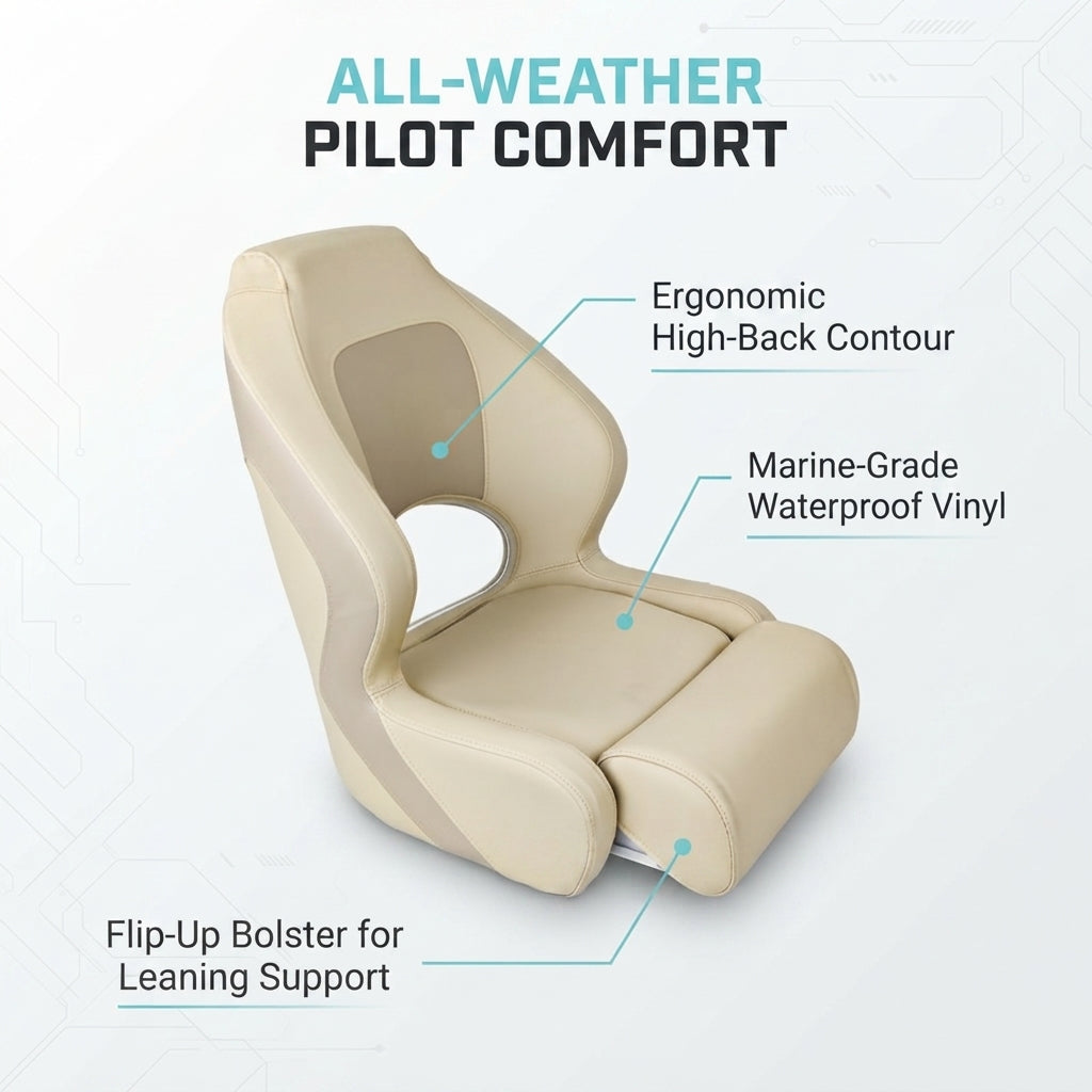 Marine Pilot Chair with Folding Leg Rests