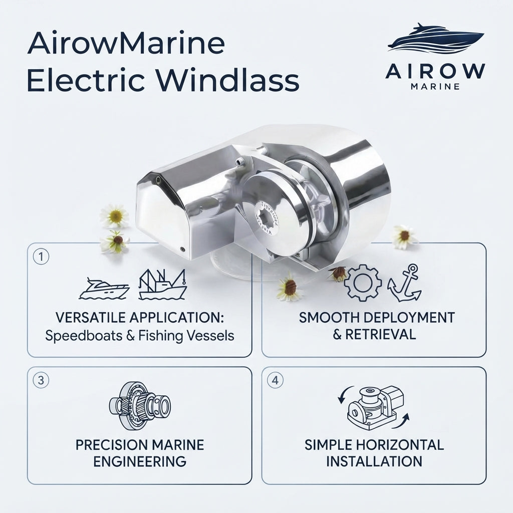 Electric Anchor Windlass – 316 SS, Silent Operation for Marine Yachts & Boats – marine application view