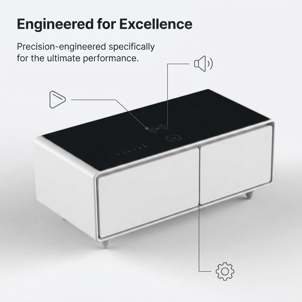 Airow Marine Smart Marine Coffee Table Refrigerator - Dual Cooling, Wireless Charge