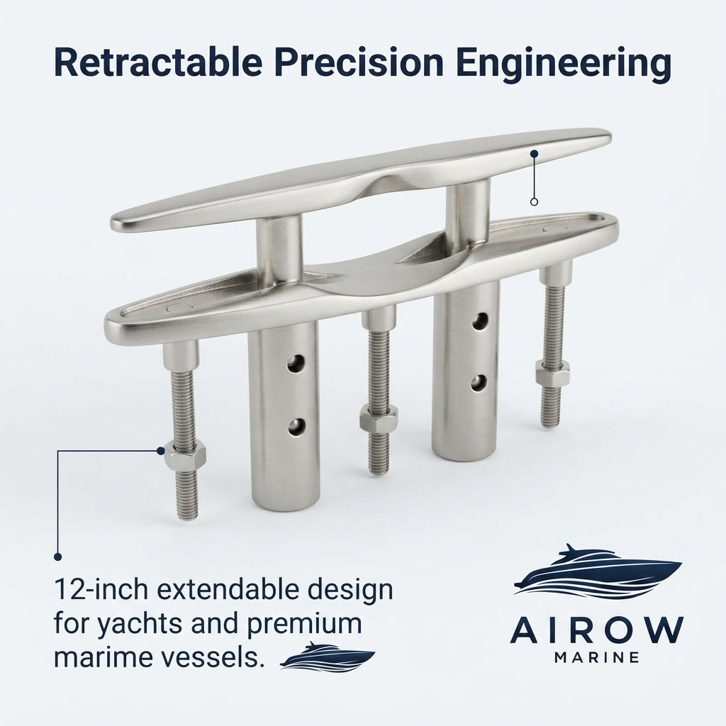 12-Inch 316 Stainless Steel Sliding Cleat - Heavy Duty Marine Cable Anchor