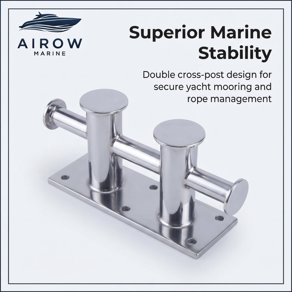 316 Stainless Steel H-Style Mooring Bollard - Yacht Grade Marine Cleat (260mm)