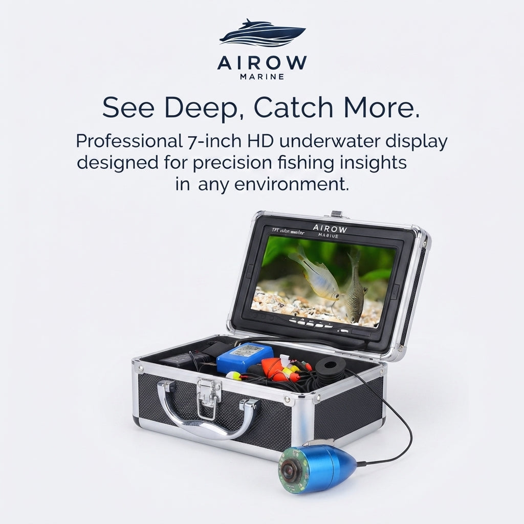 AirowMarine 7-Inch HD Underwater Fishing Camera Kit - Saltwater-Ready (20m Cable)