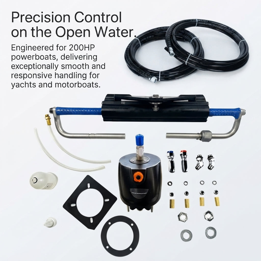 Outboard Hydraulic Steering System - 200HP, Corrosion-Resistant Kit