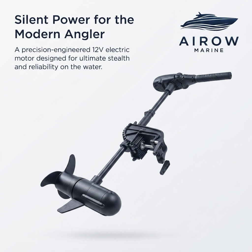 Airow Marine 12V Electric Trolling Motor - Quiet Outboard for Fishing Boats