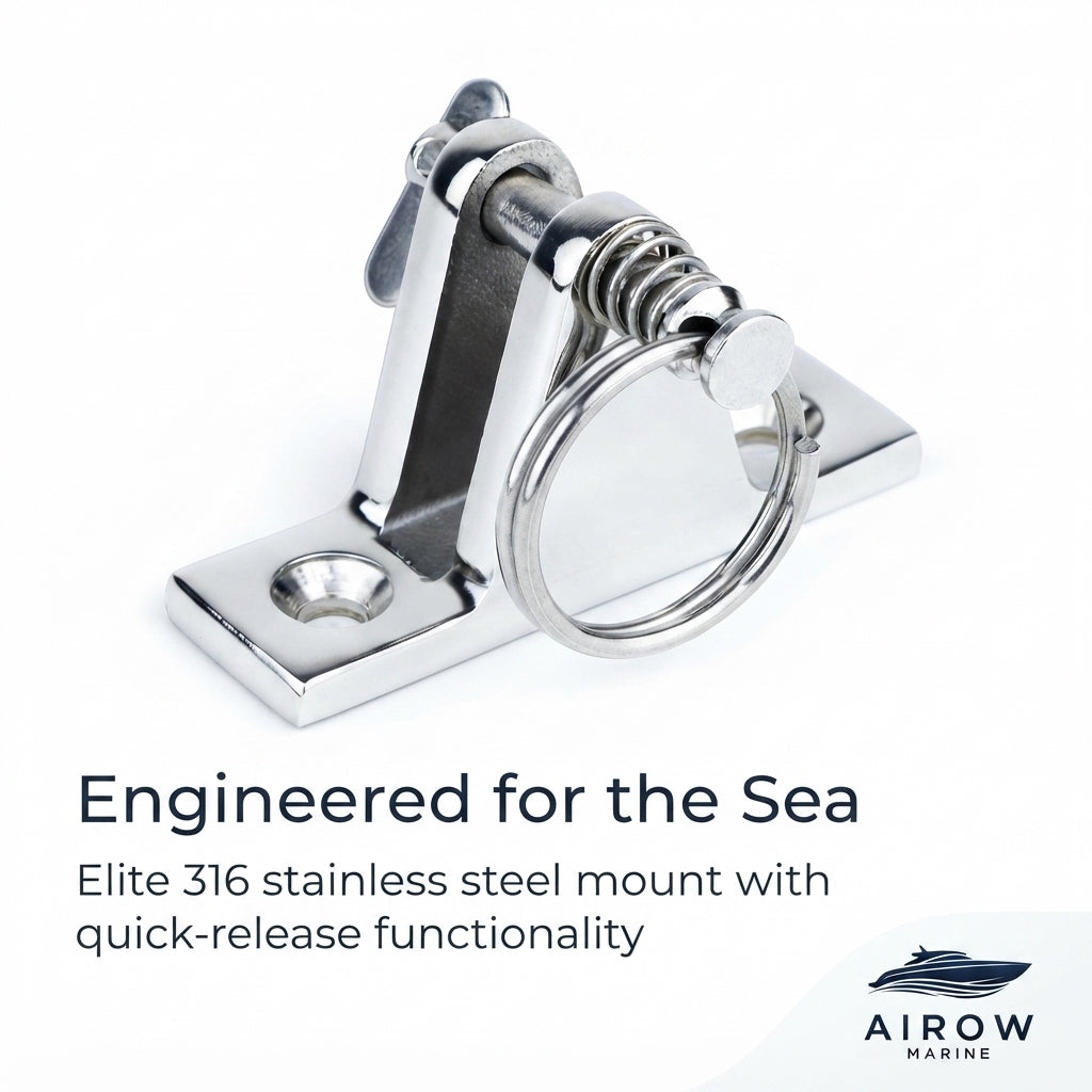 316 Marine Stainless Steel Quick-Release Pin Awning Mount Base