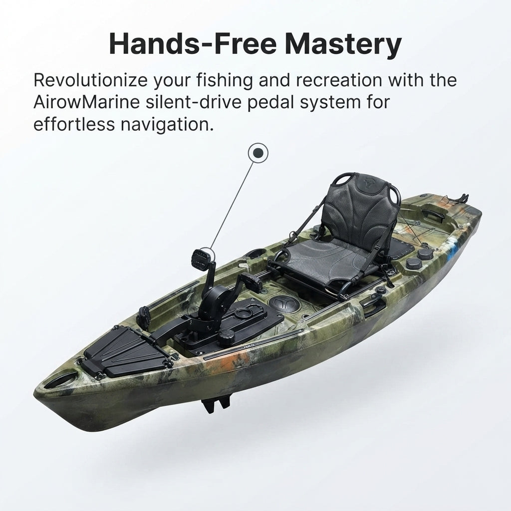 AirowMarine 3.2m Pedal Fishing Kayak – Rotomolded LLDPE & UV-Resistant Design – marine application view
