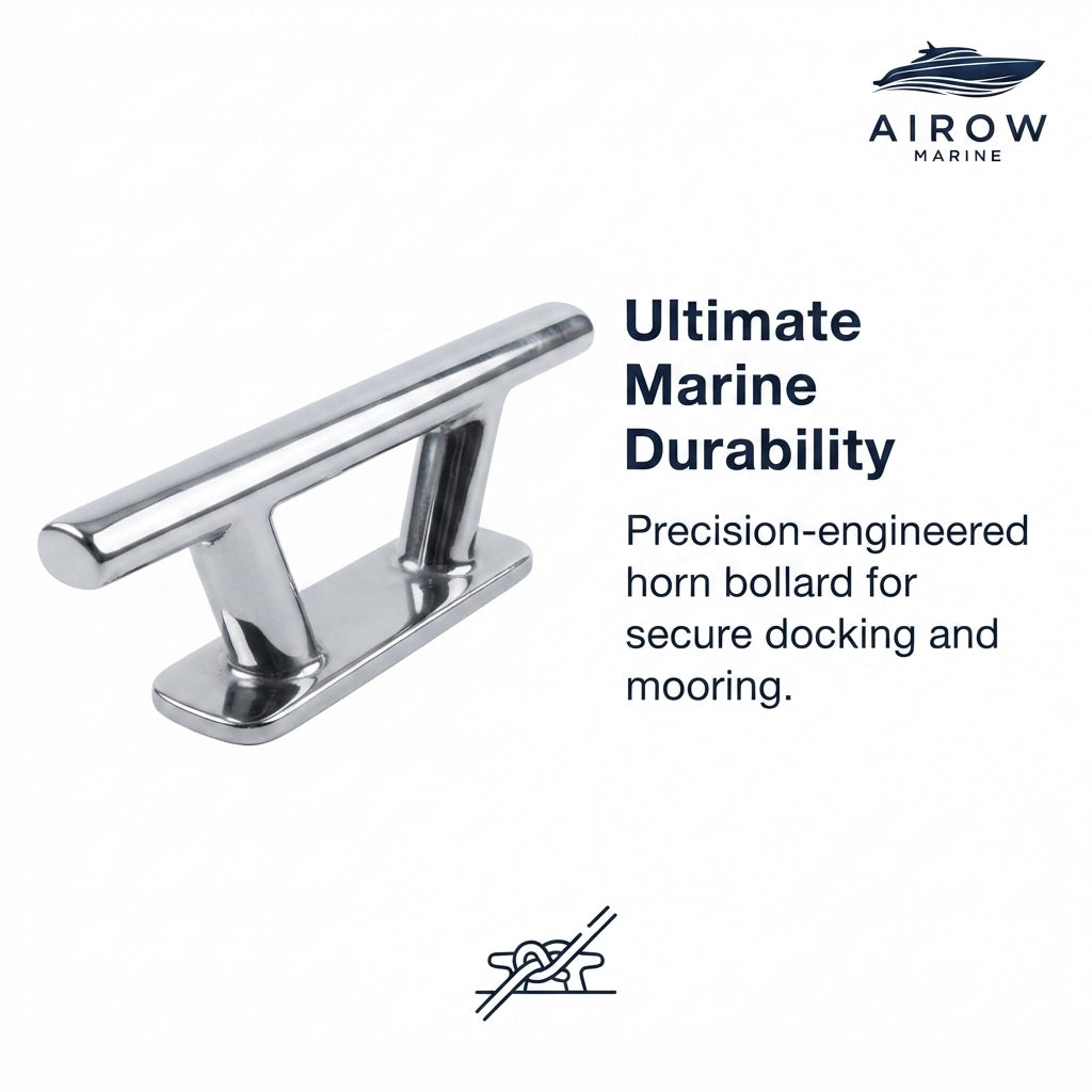 AIROW MARINE Hiero 316 Stainless Steel Boat Cleat - Mirror Polished (153mm)