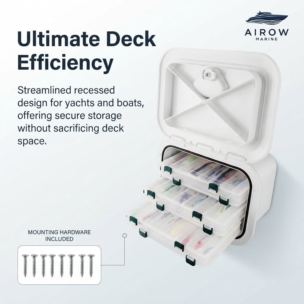 AirowMarine Recessed Marine Storage Hatch - Waterproof ABS Bait Box