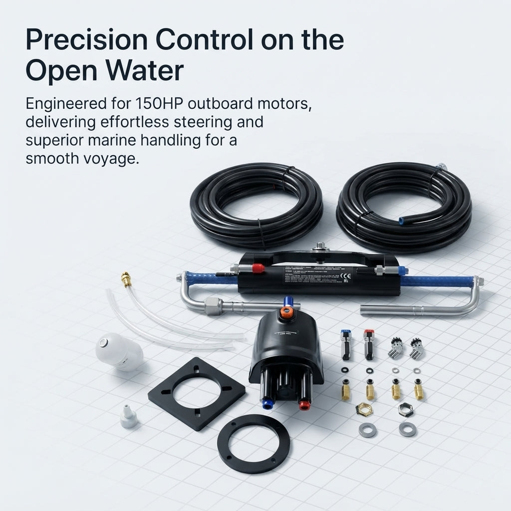 150HP Marine Hydraulic Steering System Kit - Outboard Motor Control