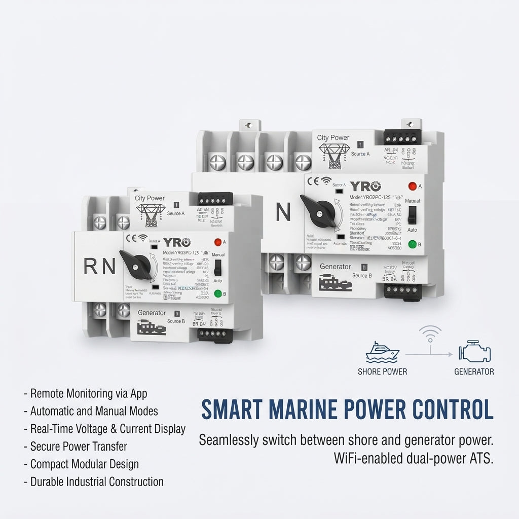 WiFi Marine Automatic Transfer Switch - Smart ATS 125A 2/4P Dual Power