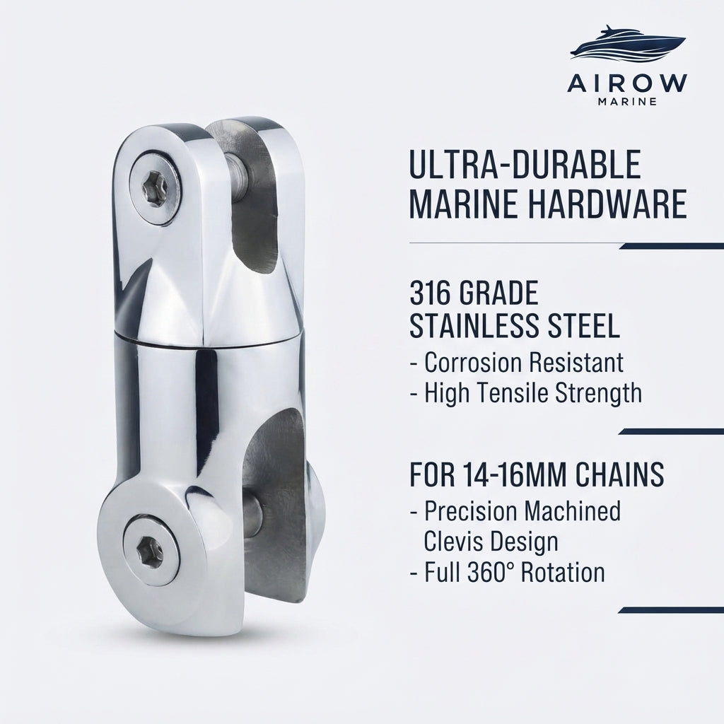 Heavy-Duty 316 Stainless Steel Anchor Swivel Connector - Marine Grade (141mm)