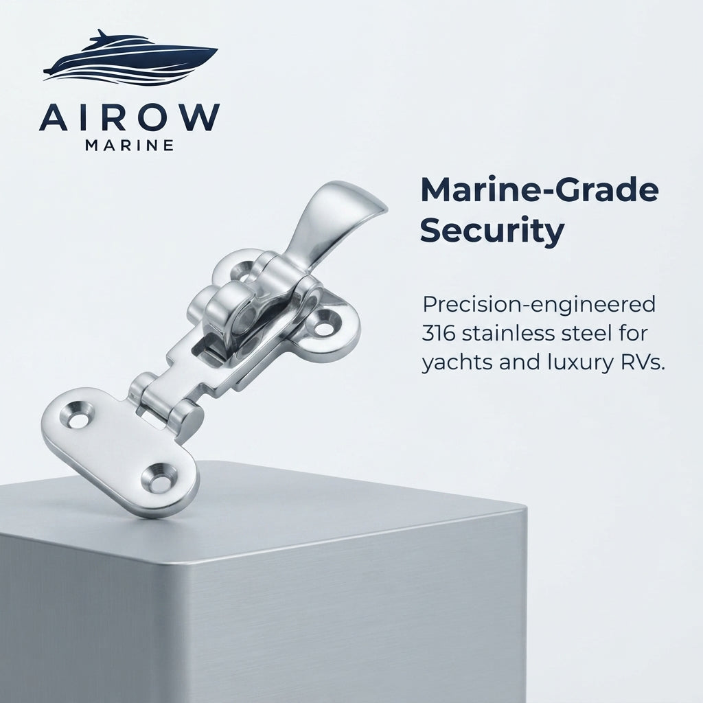 316 Stainless Steel Marine RV Latch – Hatch & Door Fastener (110x50mm) – marine application view
