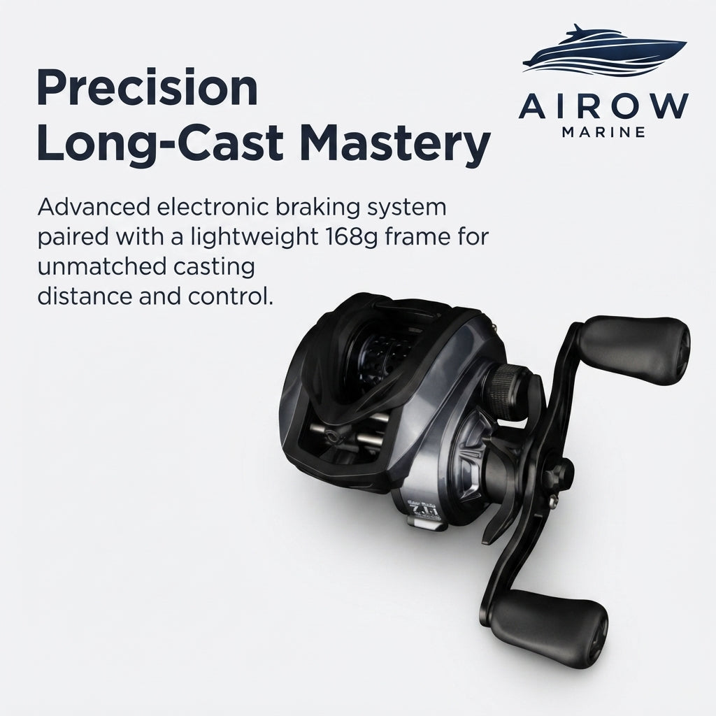 Airow Marine Elite 7.1:1 Electronic Casting Reel - Ultra-Light (168g) 6kg Drag