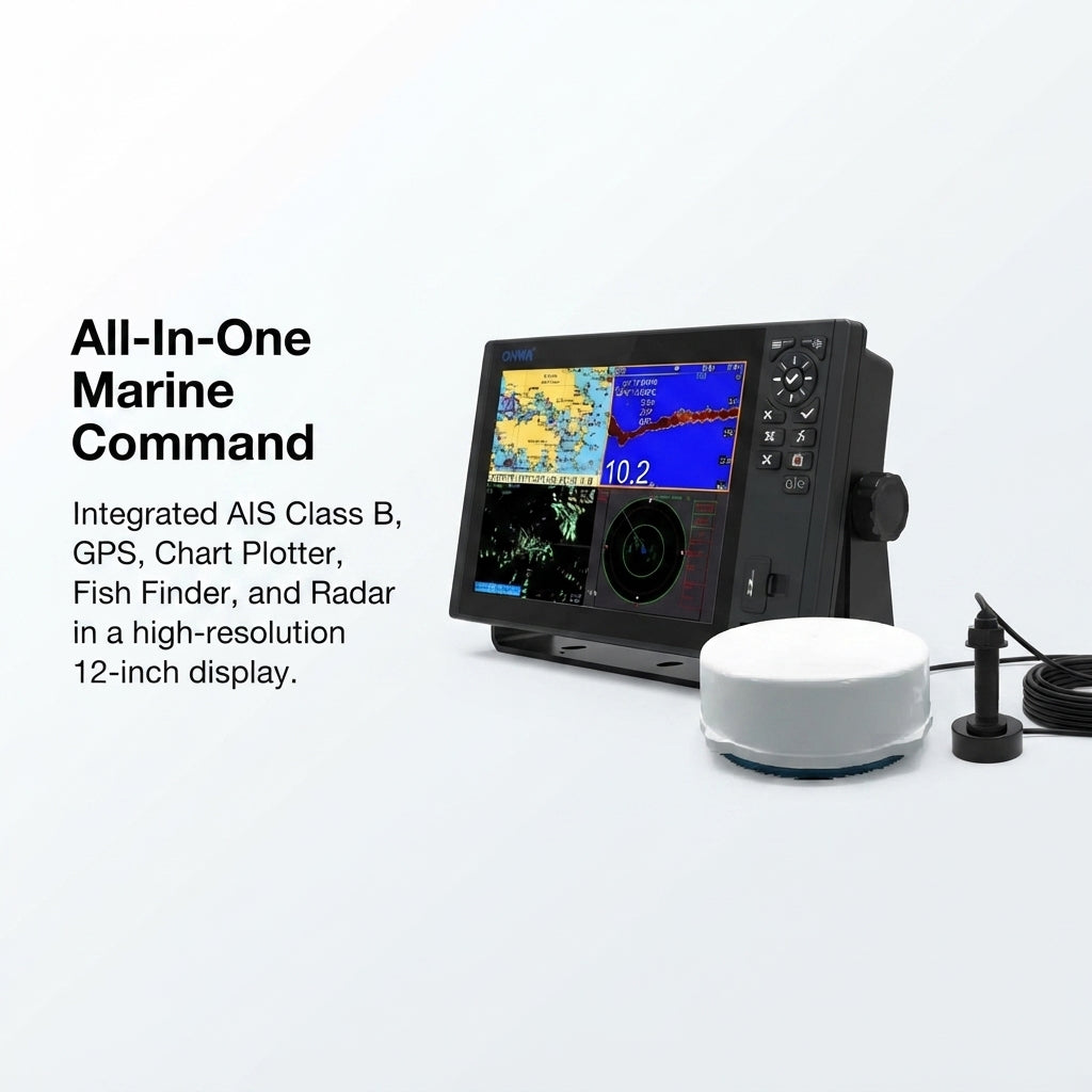 ONWA KM-12X 5-in-1 Marine Chartplotter - Class B AIS & Radar (12-inch)