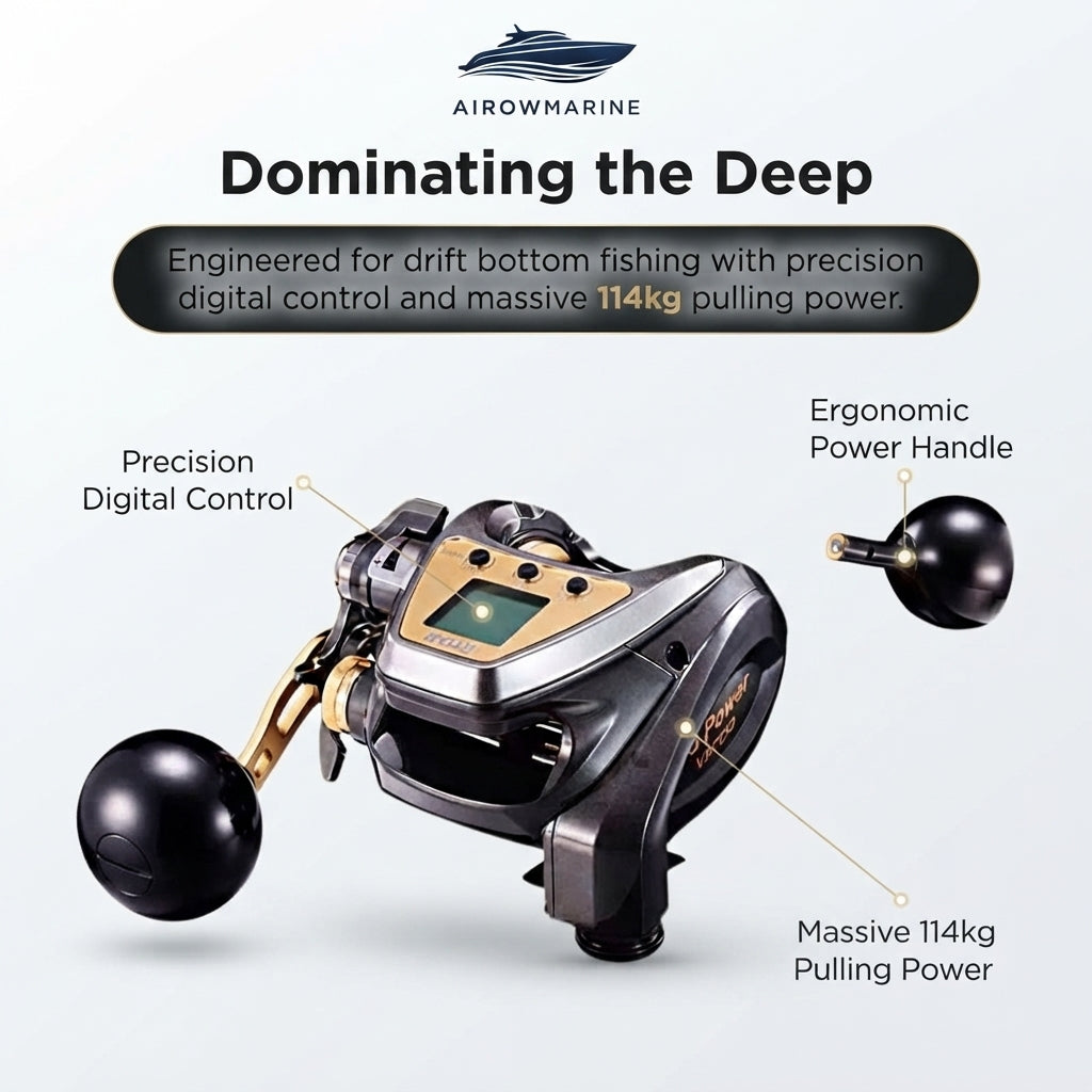 Airow Marine VX700 Electric Deep Sea Fishing Reel - 114kg Max Pulling Force