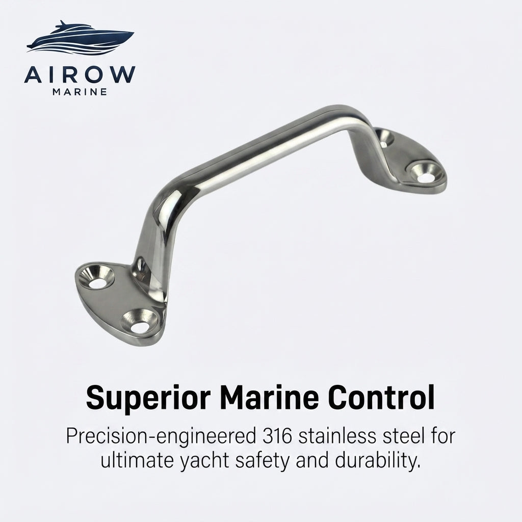 Marine Grab Handle – 316 Stainless Steel, Mirror Polished (149mm) – marine application view