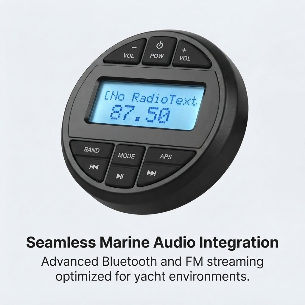 Marine Bluetooth FM Radio - Waterproof Audio Player with USB/MP3 Playback