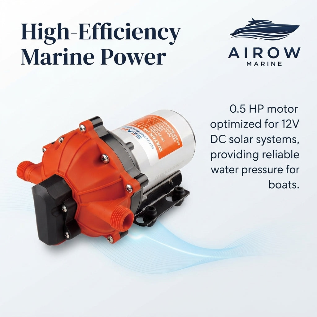 Airow Marine 12V DC Water Pressure Pump - 0.5 HP High-Torque (12V)