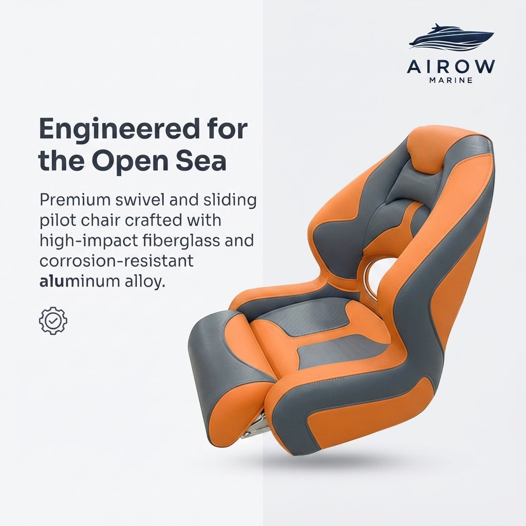 Airow Marine Premium Flip-Up Bolster Helm Seat - 150kg Capacity