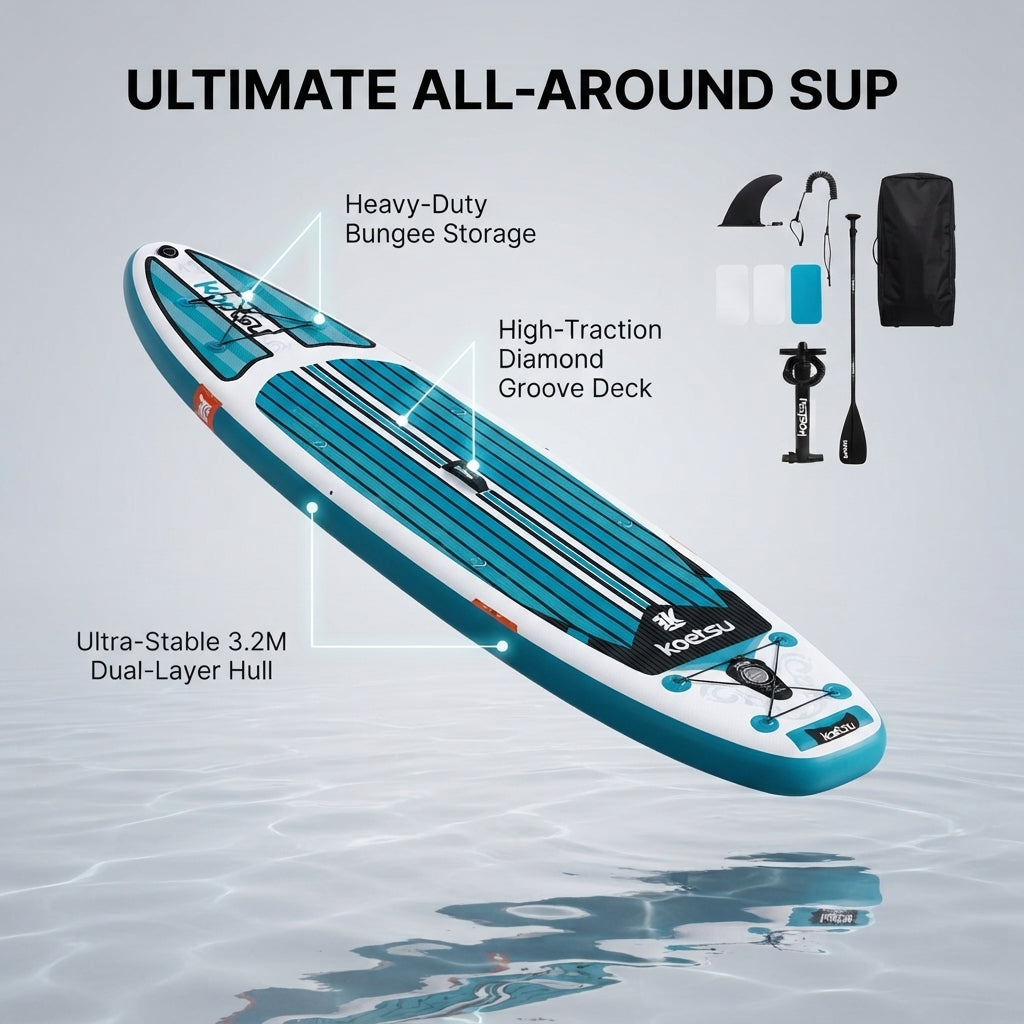 AirowMarine Totem 10'6" Inflatable Stand Up Paddleboard Kit – All-Water SUP – marine application view