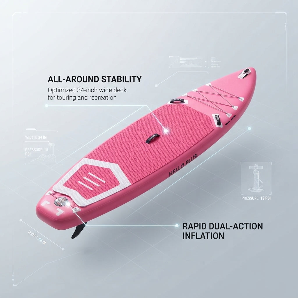 Inflatable SUP – Military-Grade Drop-Stitch, All-Water Versatility (11' x 34" x 6")